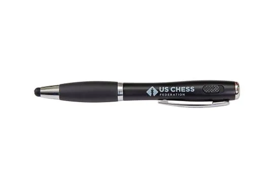 US Chess Federation Black Ballpoint Pen with Light